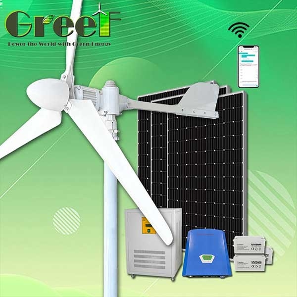 2KW 3KW Instalasi Mudah Turbin Angin Sumbu Horizontal Dengan Sistem Off Grid On Grid