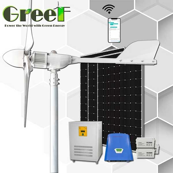 2KW Mini On/Off-grid Solar Hybrid Wind Generator Turbin Untuk Listrik Rumah