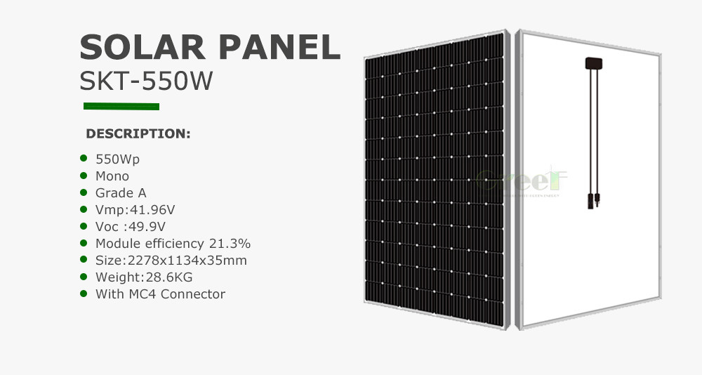Sistem Tata Surya On-Grid dan Off-Grid dengan Panel Surya Silikon Monokristalin dengan Baterai dan Inverter