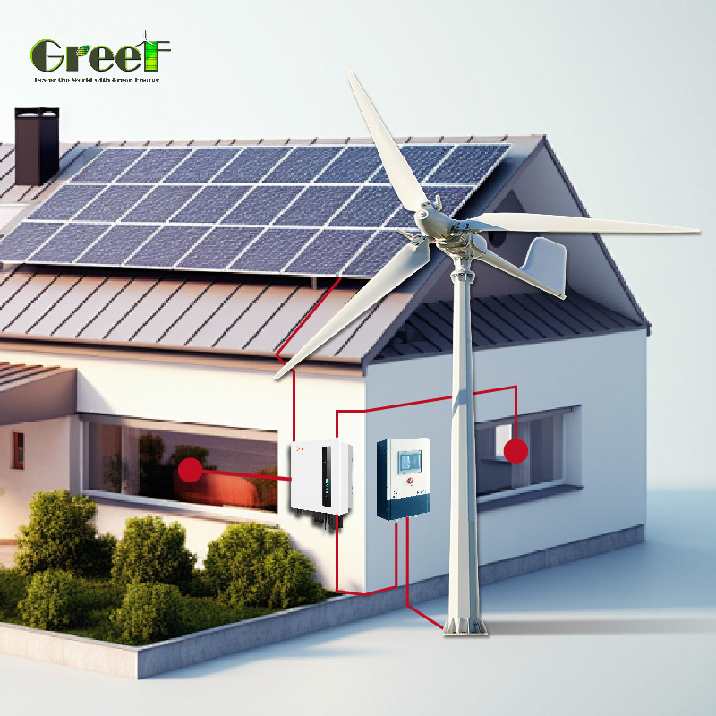 98% Sistem Surya Hybrid dengan 8Kw-10Kw Rated Output Power dan 110/220V Output Voltage