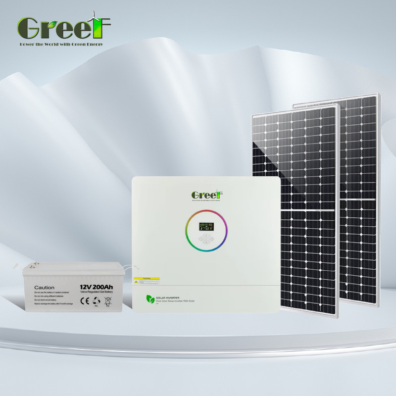5KW 10kw On Grid Off Grid Sistem Energi Surya Dengan Baterai Penyimpanan Untuk Penggunaan Rumah