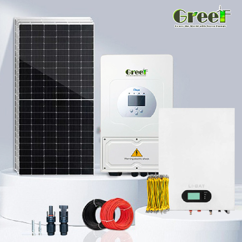 110/220V Output Voltage Hybrid Solar System dengan Inverter Gelombang Sinus Murni dan Layar LCD