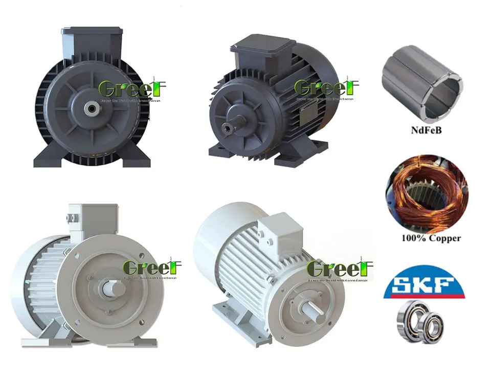 Generator Magnet Permanen RPM Rendah Disesuaikan 5kw 10kw 50kw 200kw dengan Garansi 3 Tahun