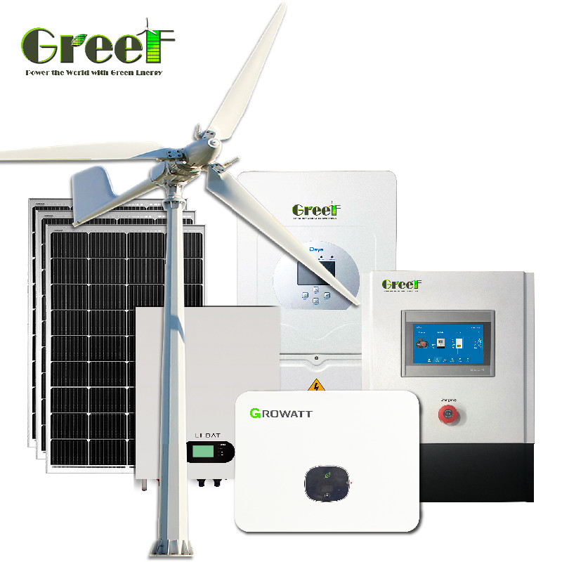 LCD Pure Sinus Wave Solar And Wind Hybrid Power Generator Dengan Tegangan Keluar 110v Dan 220v