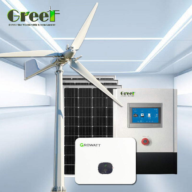 8KW 10KW LCD Pure Sine Wave Inverter Jenis generator hibrida dengan panel surya PV dan remote control