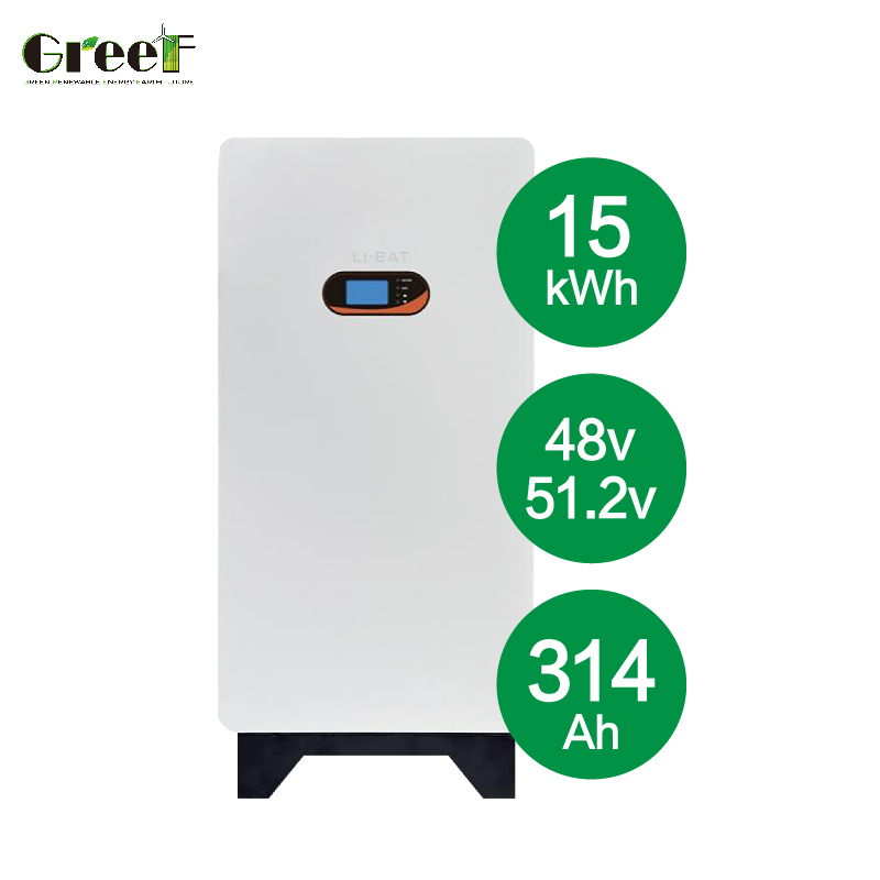 15kWh Penggunaan rumah komersial kecil Energi penyimpanan Baterai lithium 48V Sumber daya tahan lama untuk sistem surya Sistem turbin angin