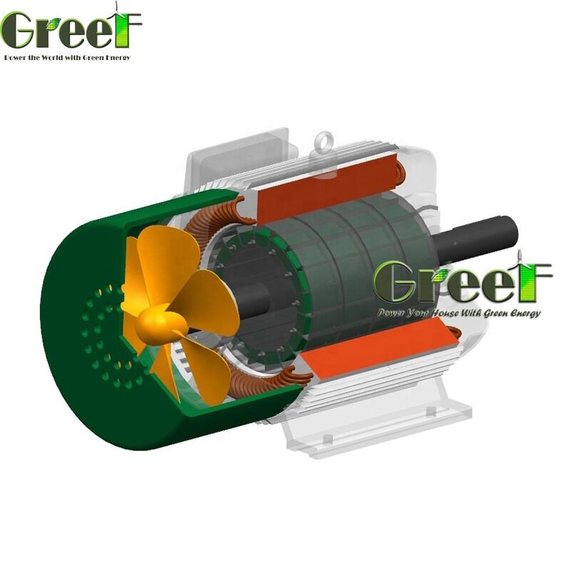 Cast Iron Shell 3 Phase AC Permanent Magnet Generator dengan kisaran daya 500W-5000kW