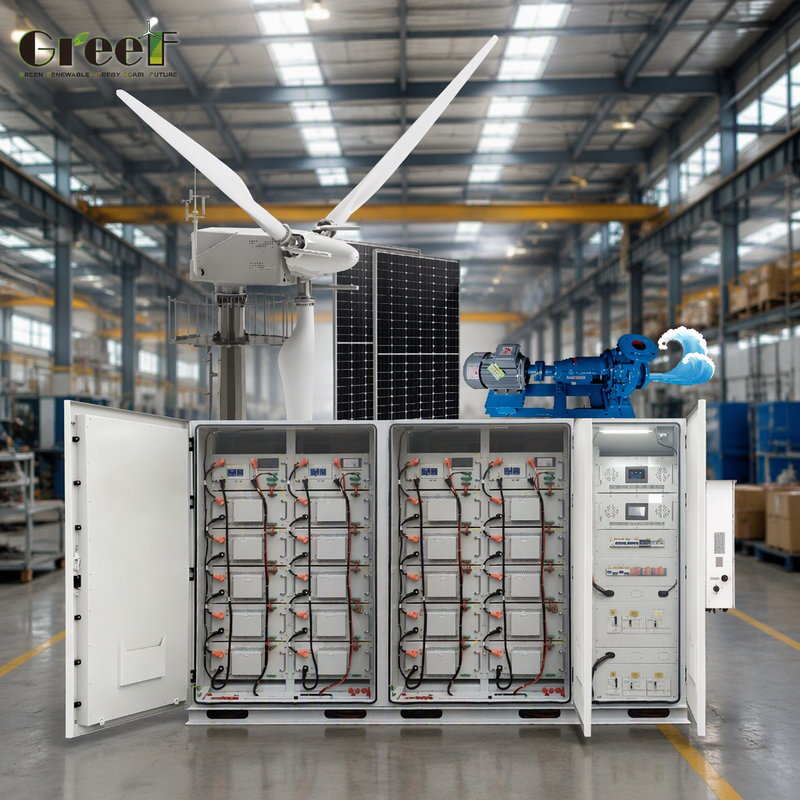 Sistem Hibrida Surya yang Disesuaikan dengan Baterai Lithium LiFePO4 dan Pengontrol Pelacak Angin