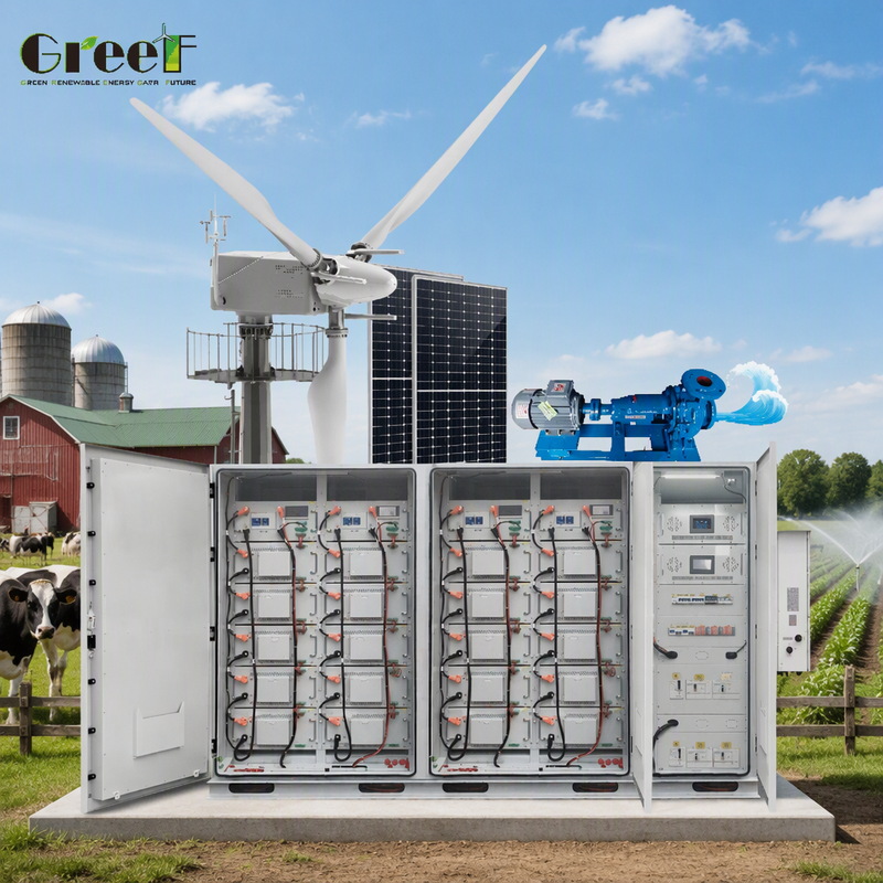 Sistem Tenaga Surya Hibrida 100-3000kW dengan Pengontrol Pelacak Angin dan Efisiensi Inverter 98,3% untuk Sistem Hibrida Angin Surya