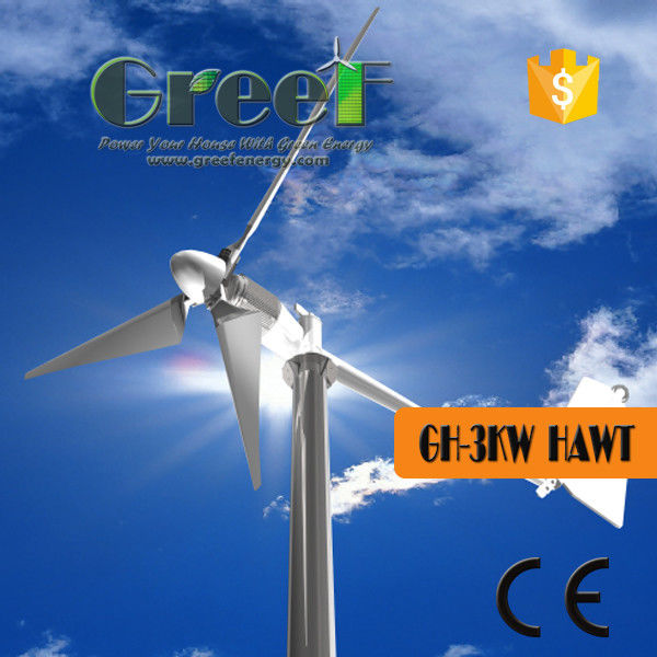 2KW 3KW Instalasi Mudah Turbin Angin Sumbu Horizontal Dengan Sistem Off Grid On Grid