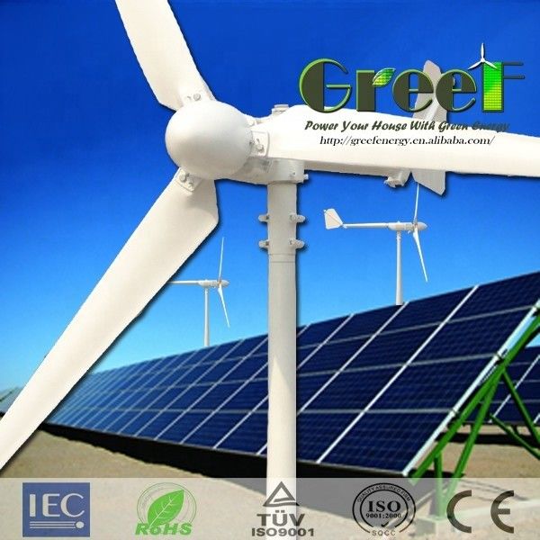 2KW On Grid Energy Lengkap Horizontal Axis Wind Generator Buatan China