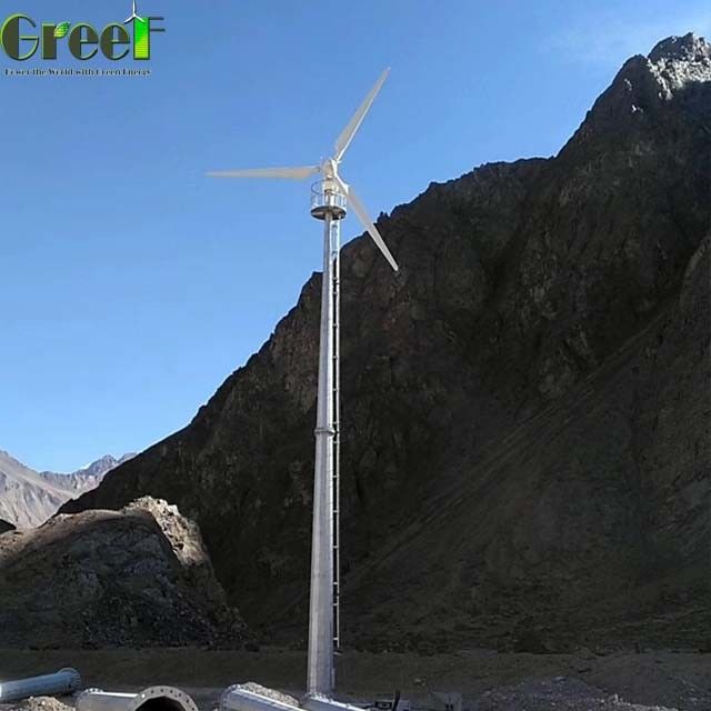 Windmill Energy Solar Hybrid Grid Tie Pitch Turbin Angin Horizontal 20KW Untuk Rumah