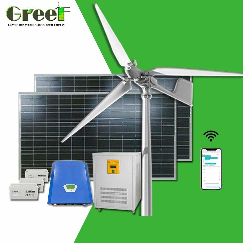 Kebisingan Rendah Mini Grid Tie Inverter Pitch Control Generator Turbin Angin 5kw Untuk Rumah