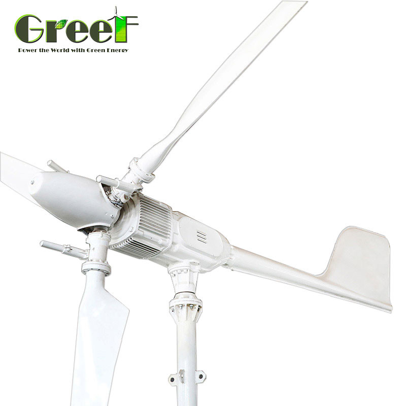 Kebisingan Rendah Mini Grid Tie Inverter Pitch Control Generator Turbin Angin 5kw Untuk Rumah