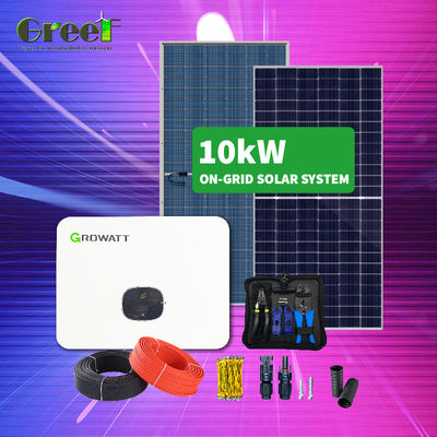 Sistem Grid Tie Panel Surya Monokristalin dengan Layar LCD untuk Pengukuran Net 1kW-100kW Output